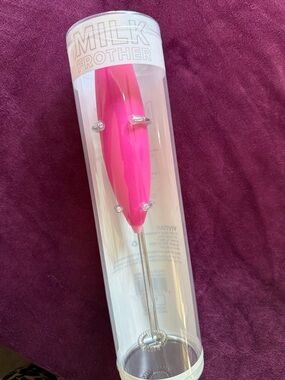 Handheld Milk Frother with Wire Stand - Hot Pink